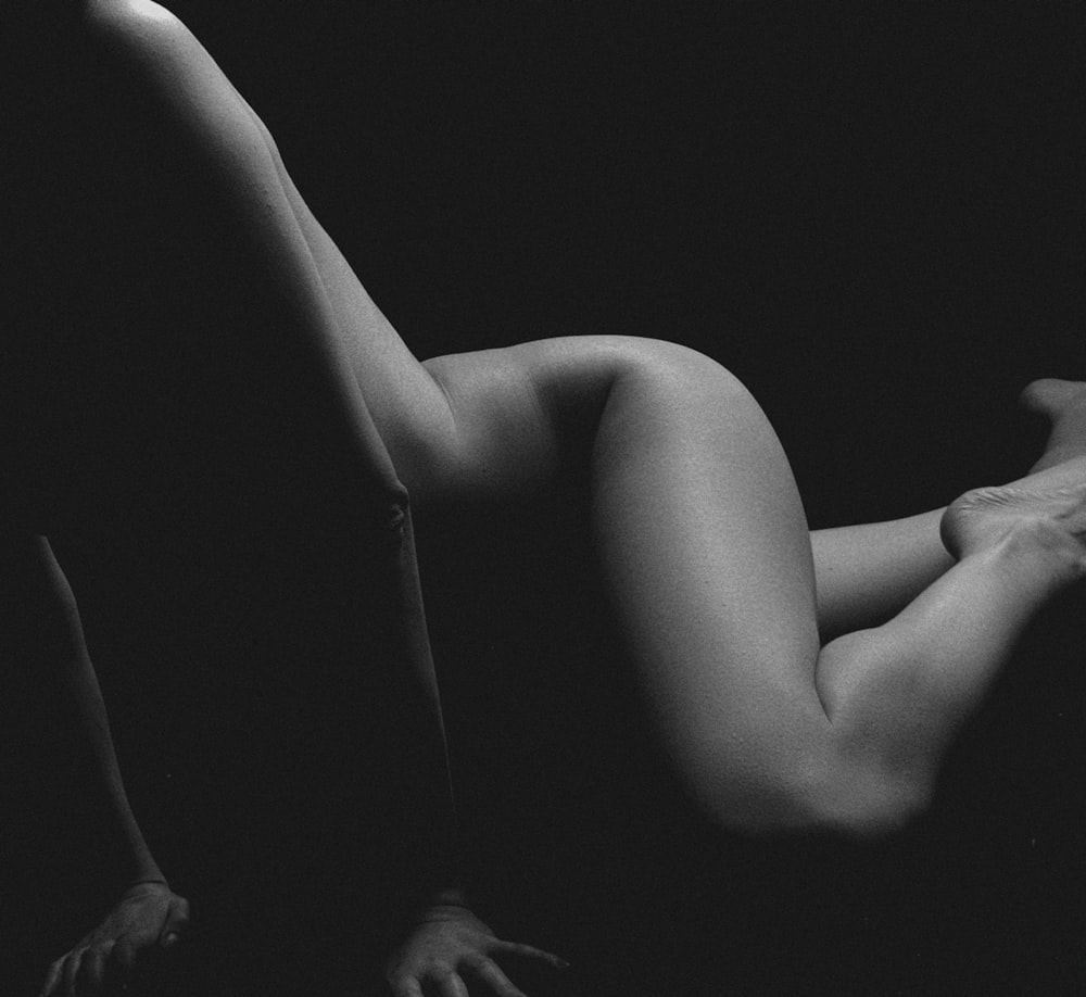 grayscale photography naked person