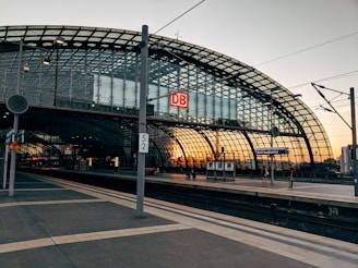view of train station during golden hour