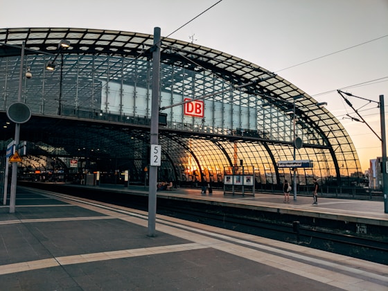 view of train station during golden hour