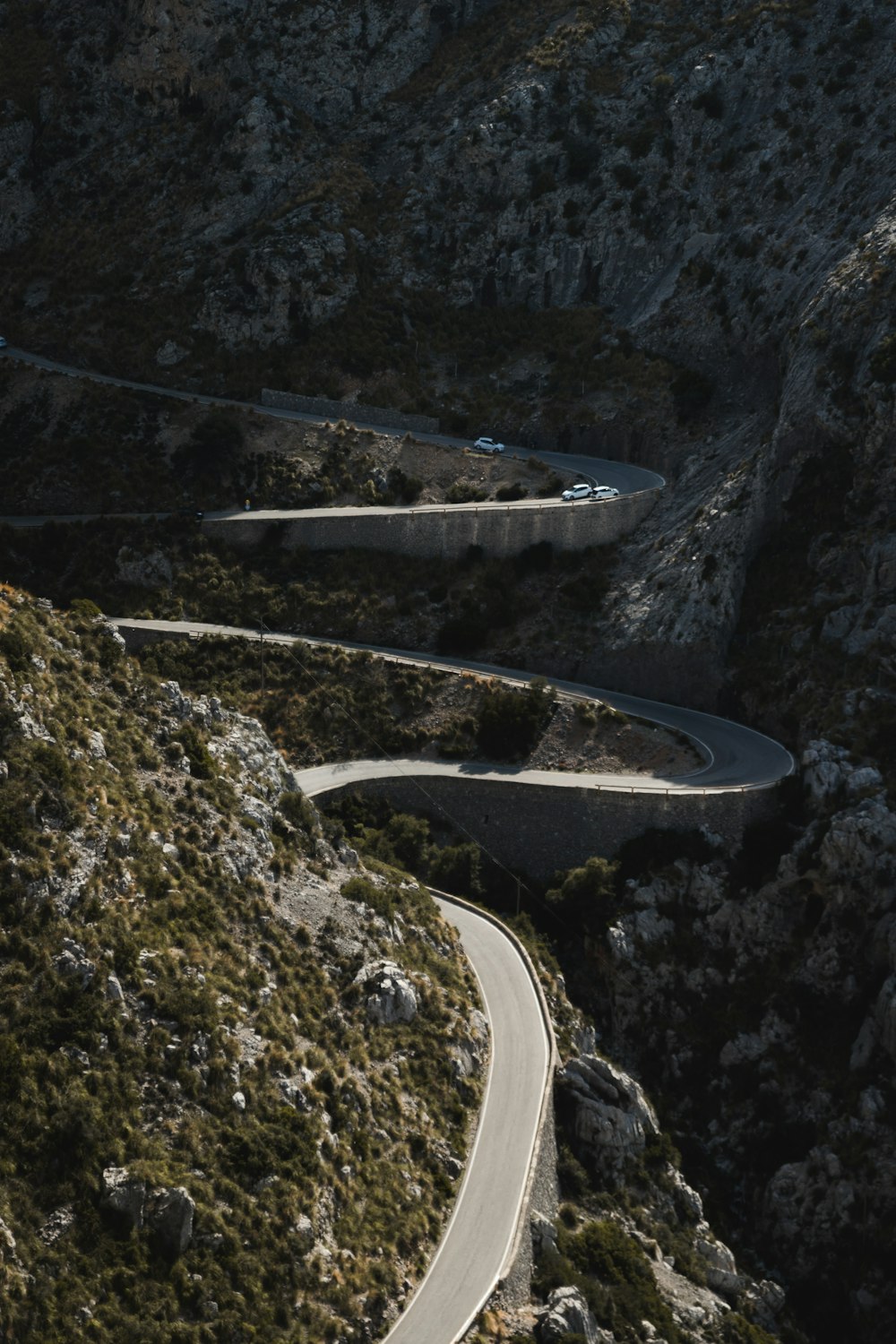 swirling road on mountain
