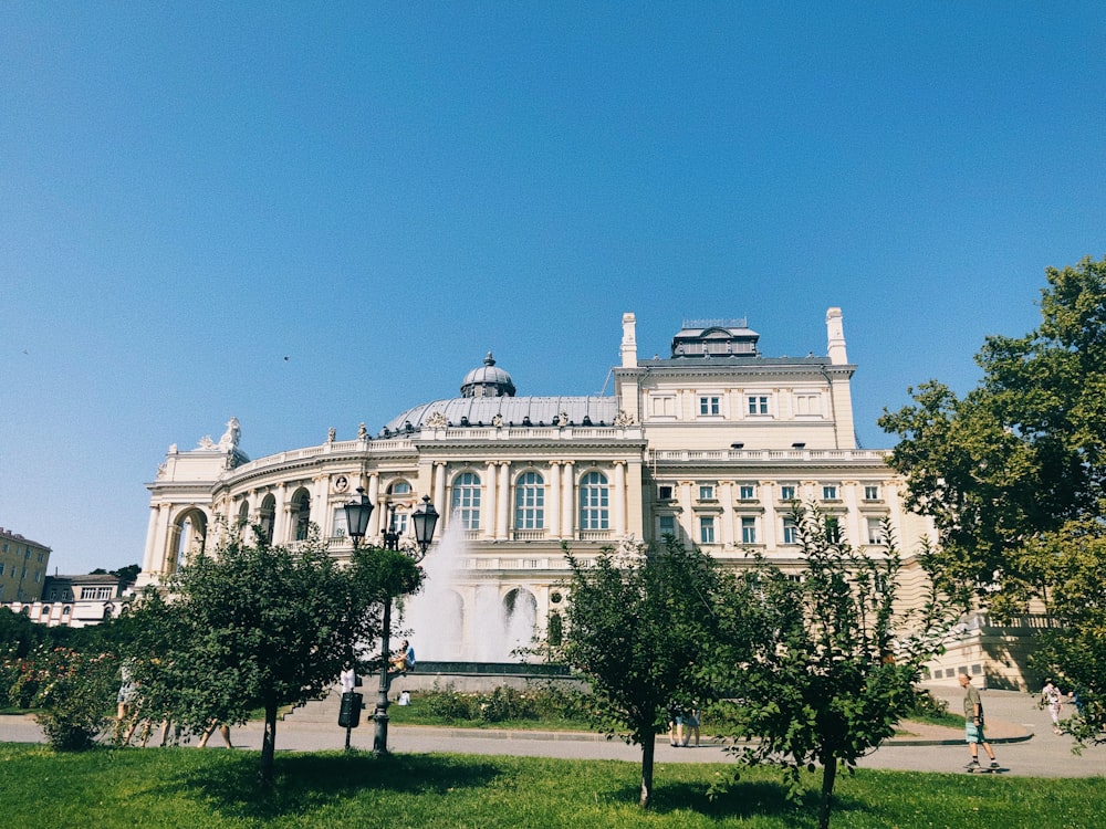 view of palace near fountain