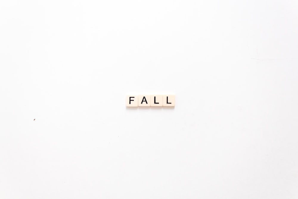fall text on white background
