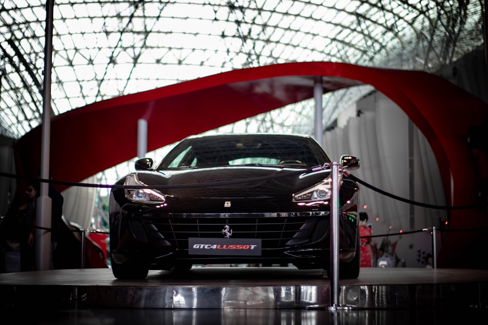 black Ferrari car