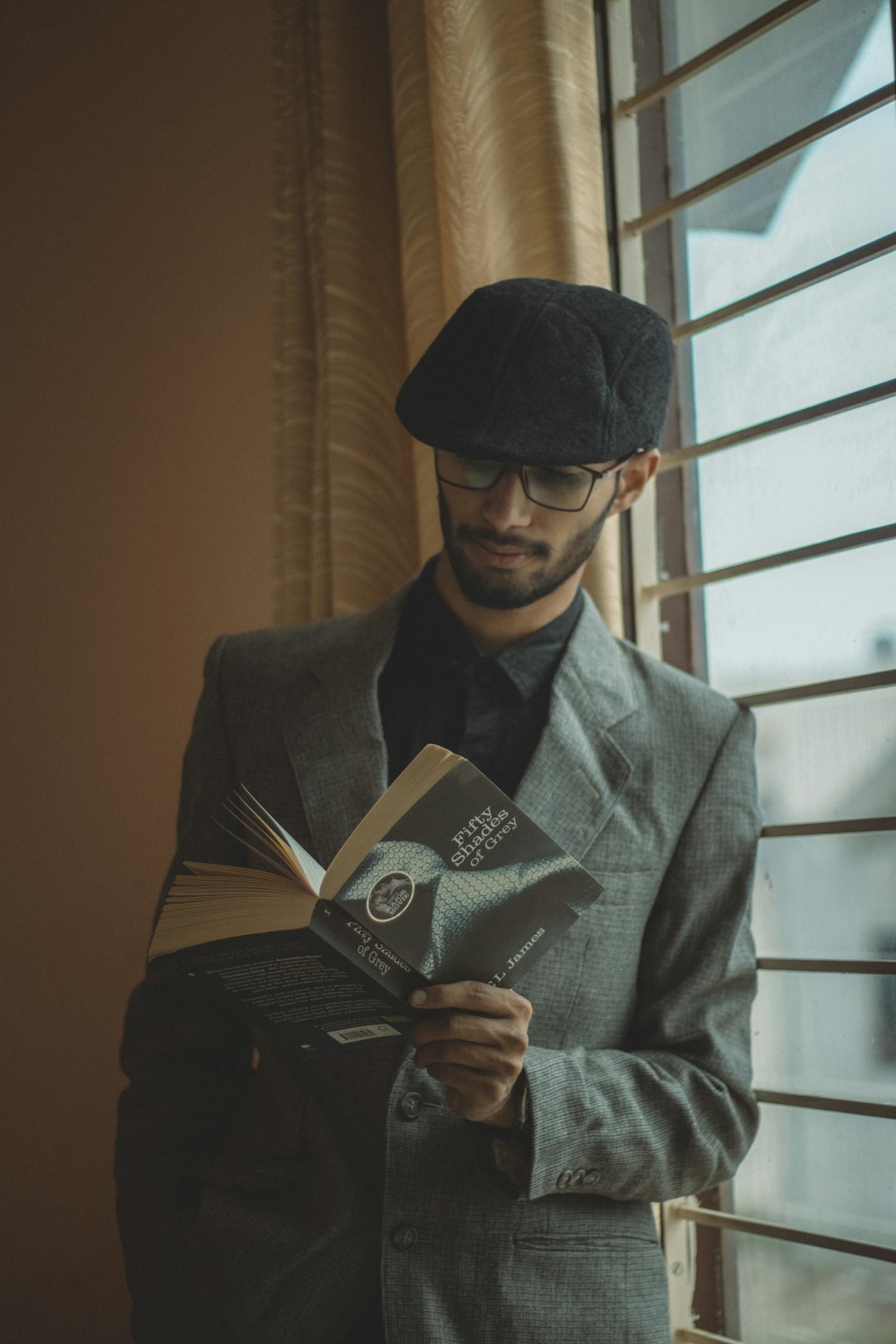 man wearing gray blazer