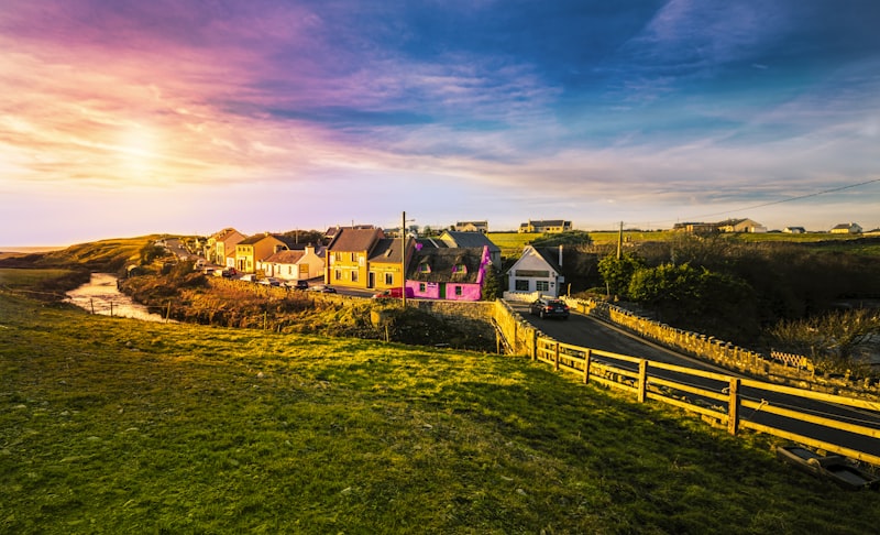 Irish landscape in golden light