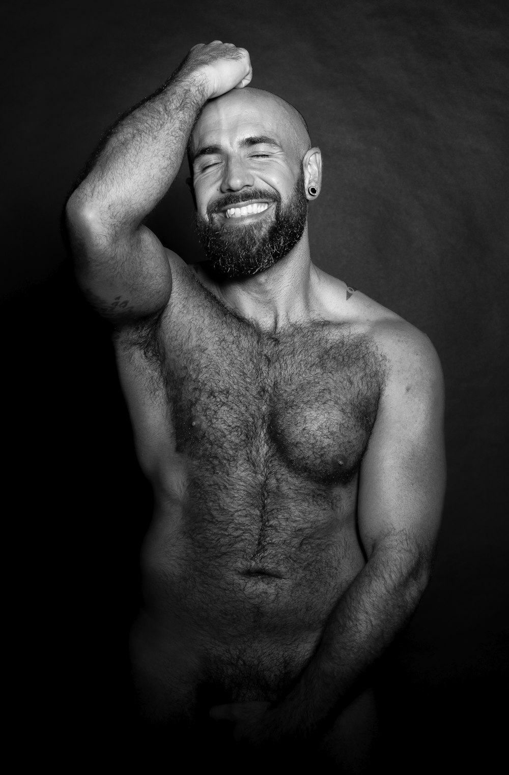 Hairy man muscle
