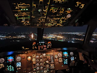Flight simulator cockpit view with new custom NDB scenery active