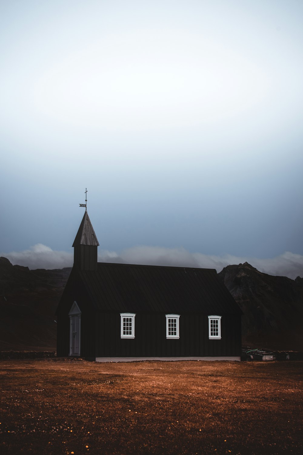 black wooden house