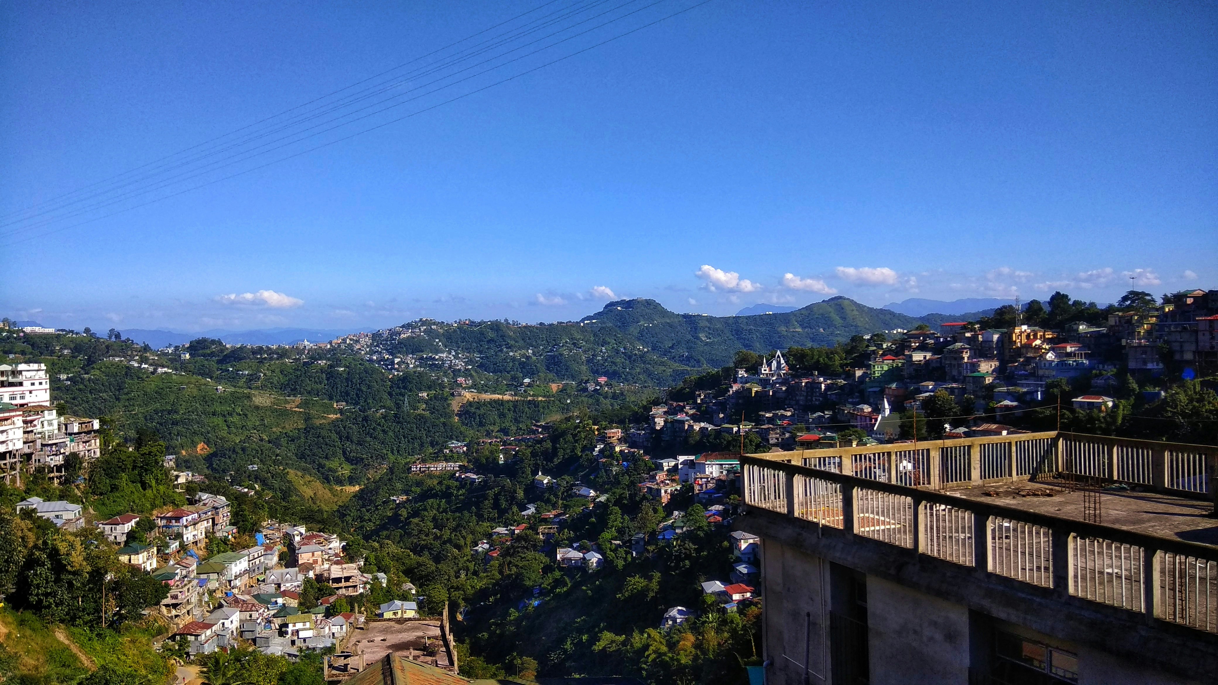 high-angle photography of gray concrete building