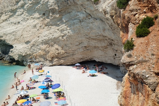 seashore with people in Porto Katsiki Greece