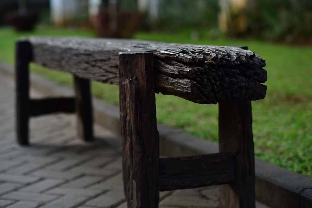 brown wooden bench