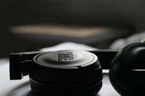 black JBL wireless headphones