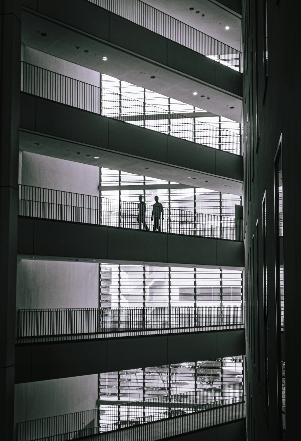 people walking in building