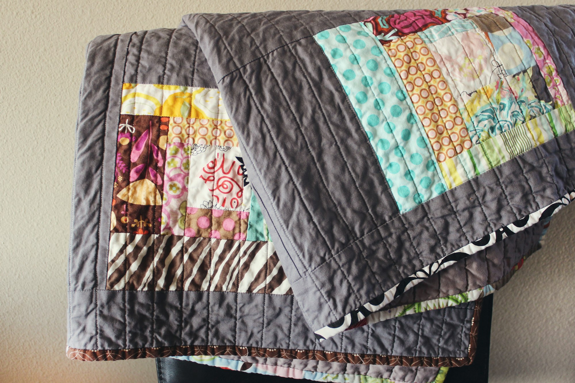 Handmade colorful quilt blankets