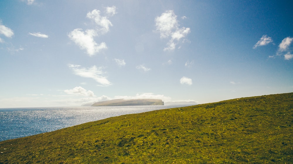 grass island during day