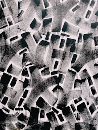 abstract painting of black and white colors