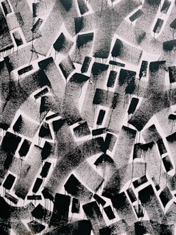 abstract painting of black and white colors