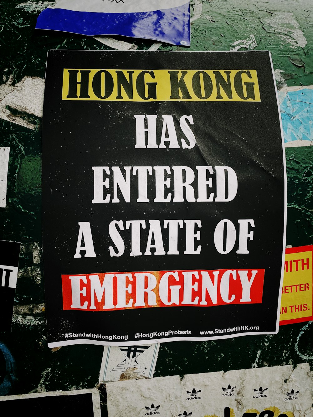 Hong Kong has entered a state of Emergency sign