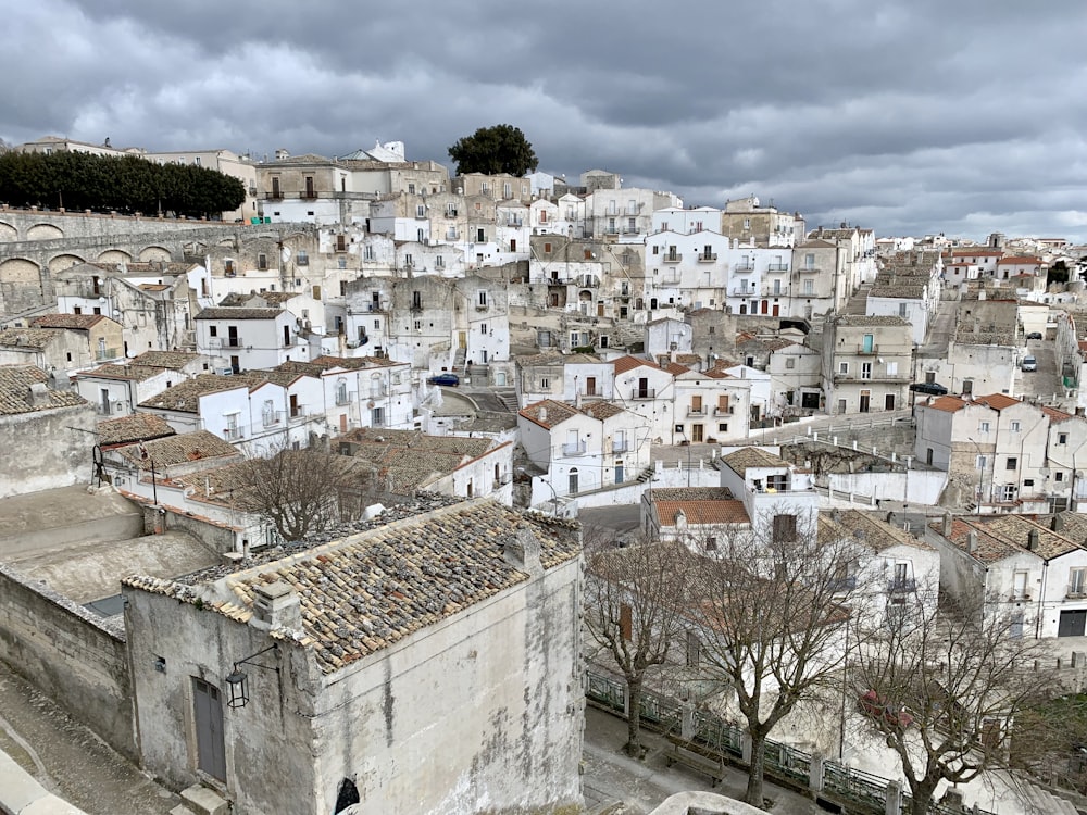 white cement houses