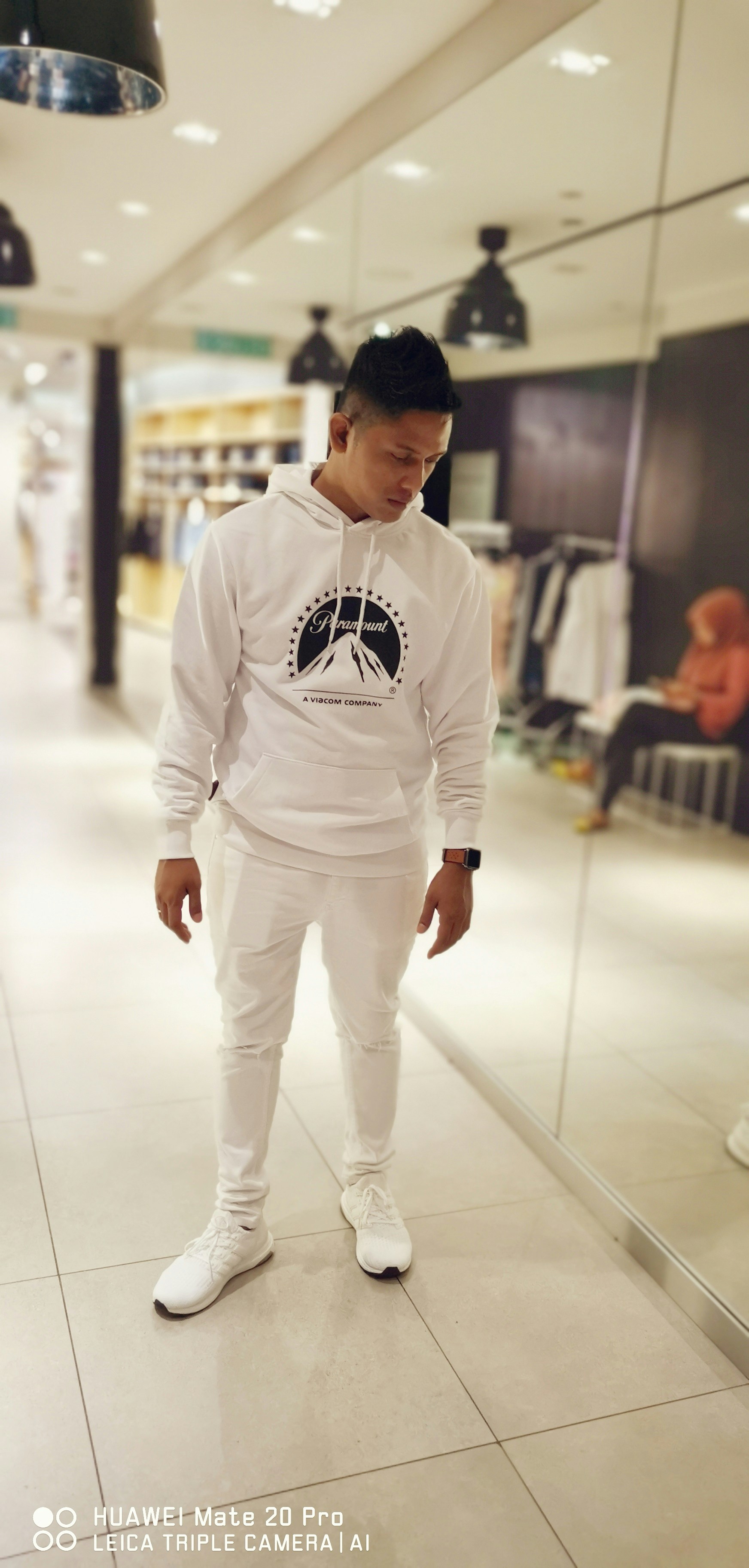all white sweat suit