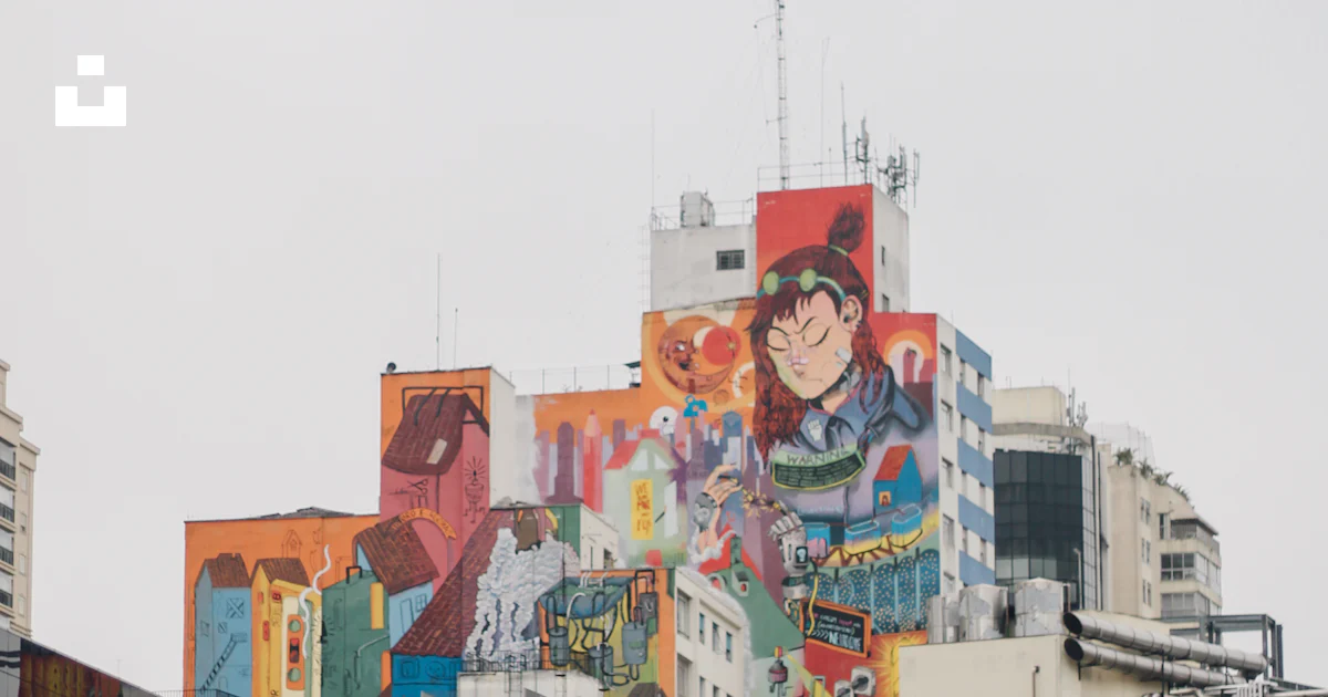 Toile mural painting on concrete high-rise buildings photo – Free São ...
