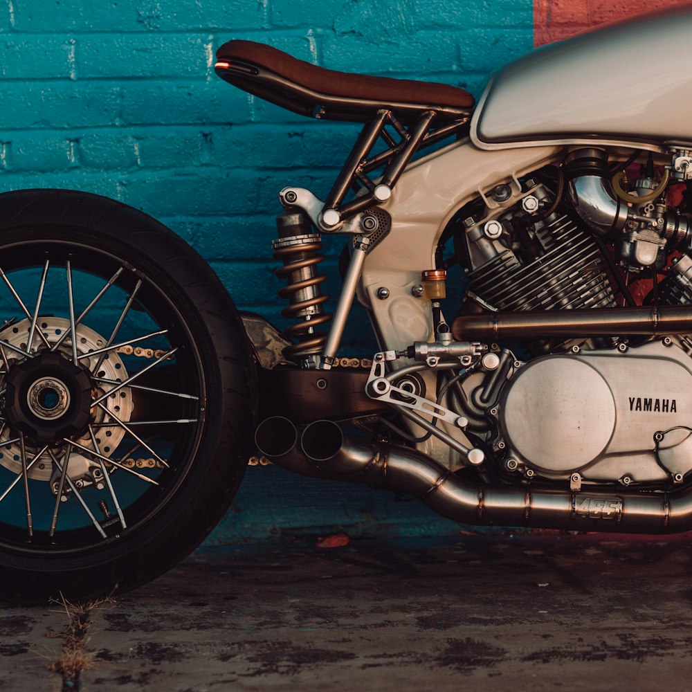 white and brown motorcycle