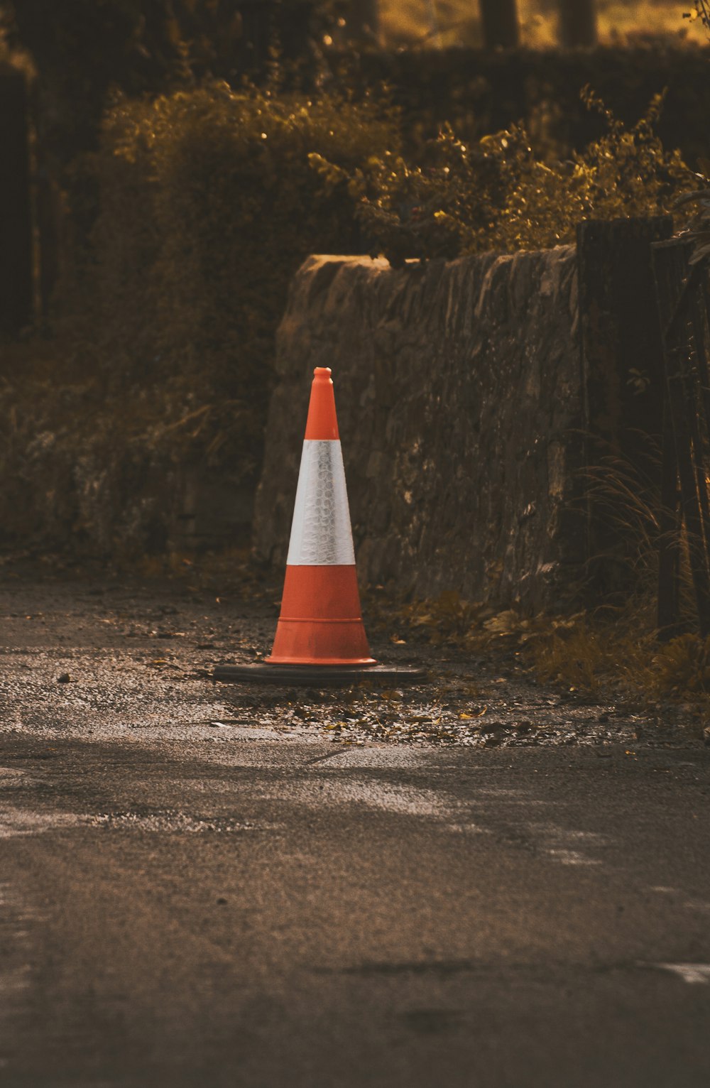 red and white traffic cone