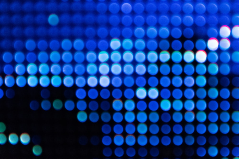 bokeh photography of blue lights