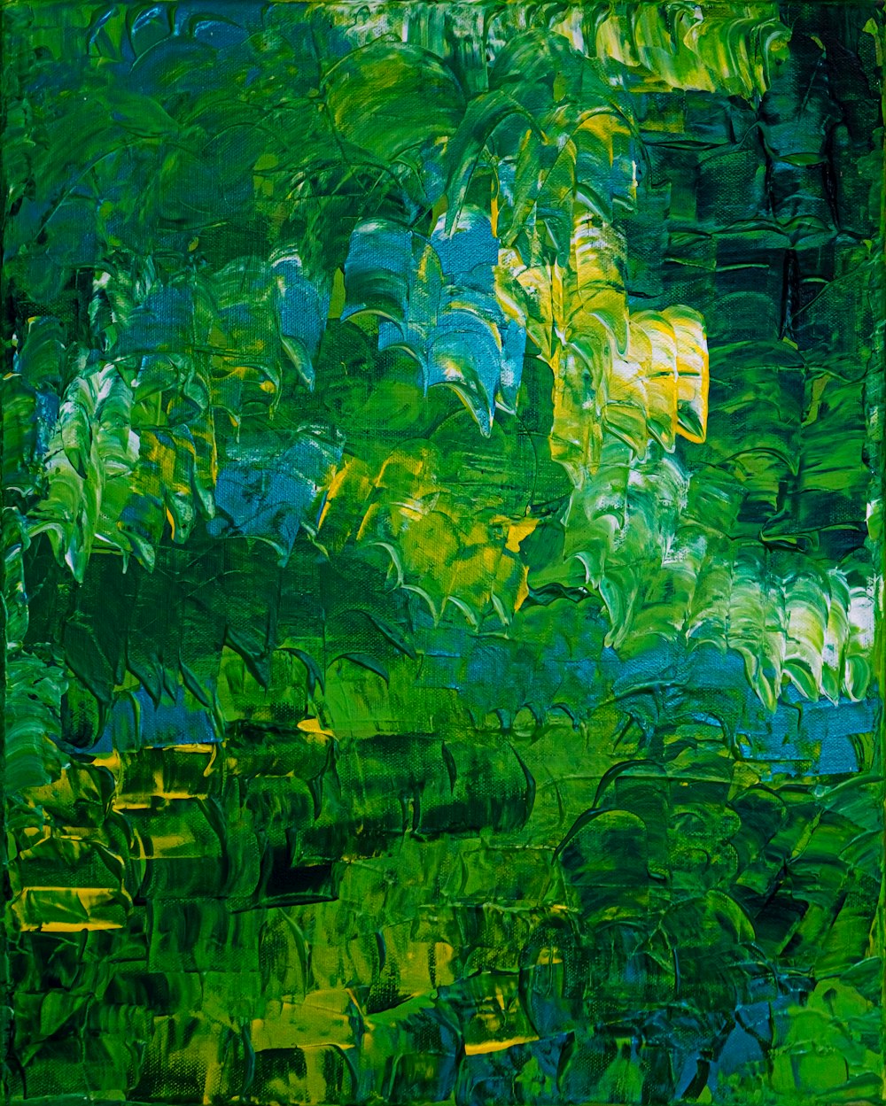 green abstract painting