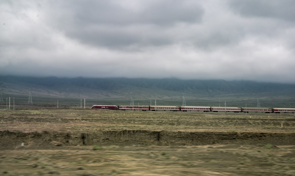 red and gray train