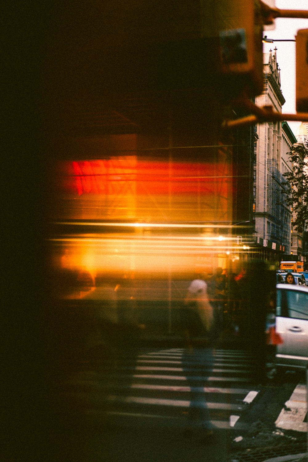 woman crossing in pedestrian lane