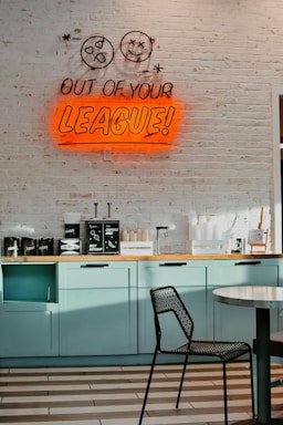 Out of Your League neon light signage