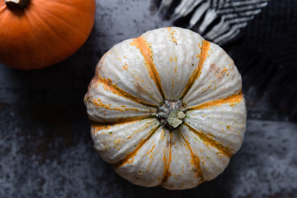 white and orange squash