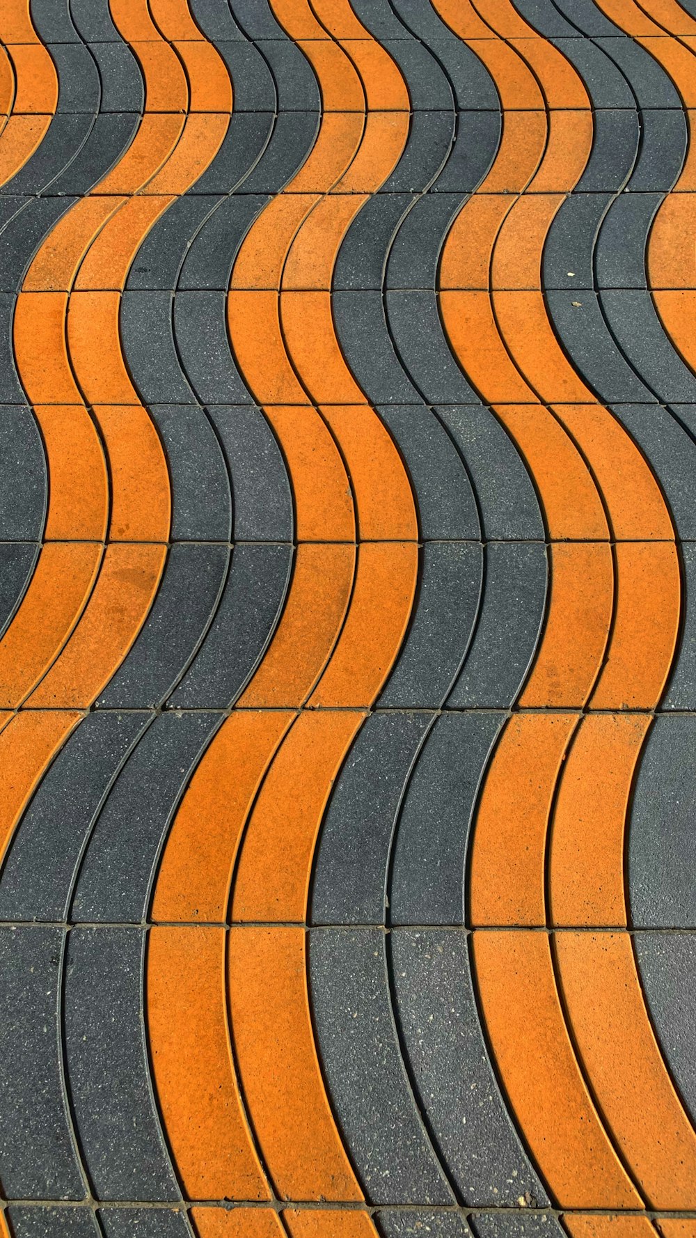 gray and orange wavy tiles