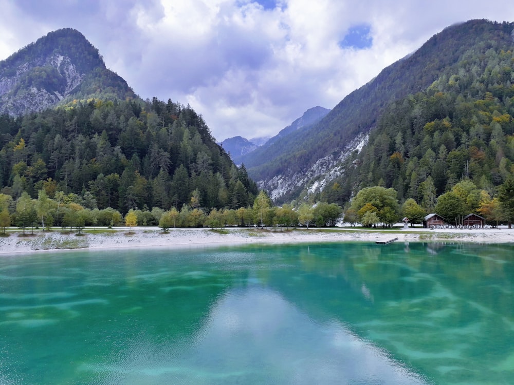 mountain ranges near body of water