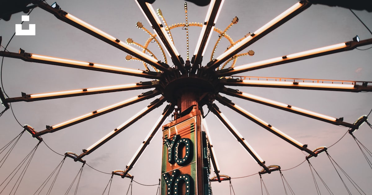Orange and multicolored rotating circus ride photo – Free Amusement ...