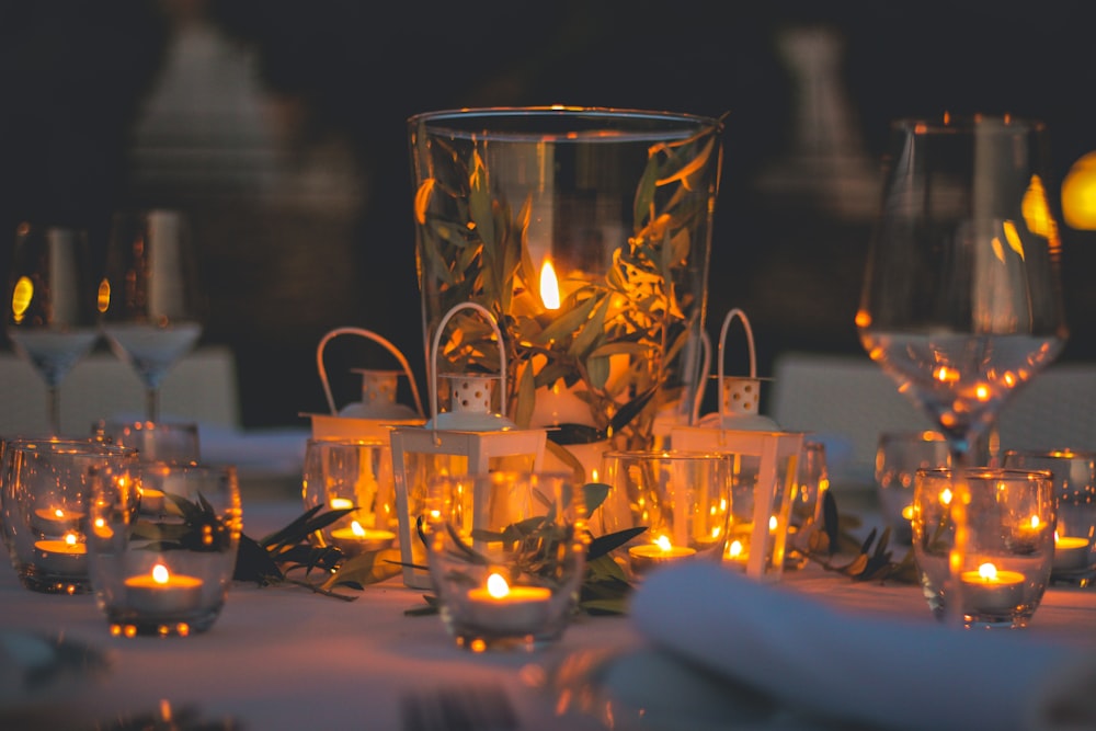 candles on table