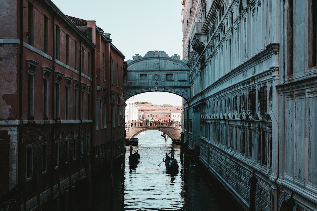 Venice canal along buildings