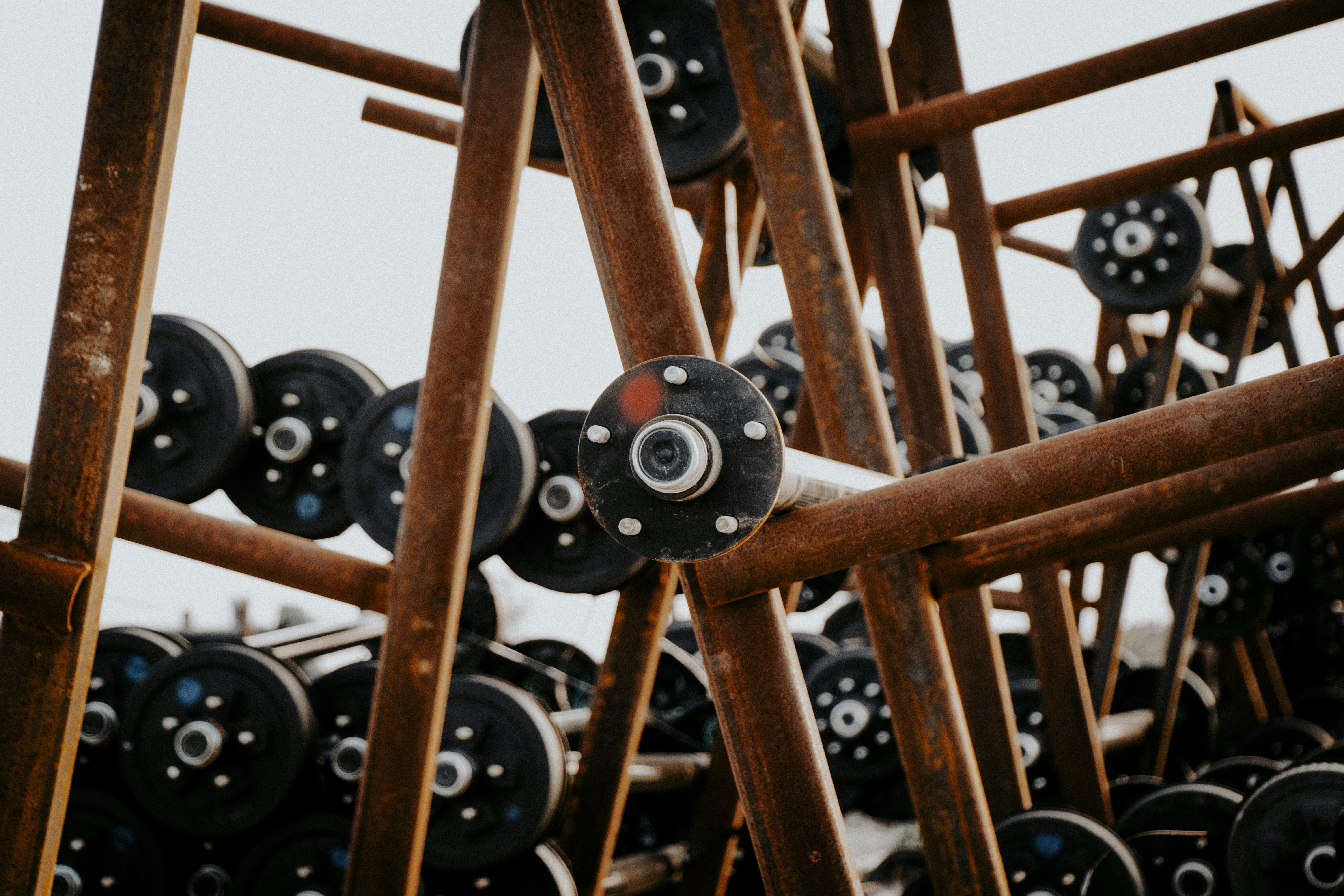 Nahaufnahme von Langhanteln