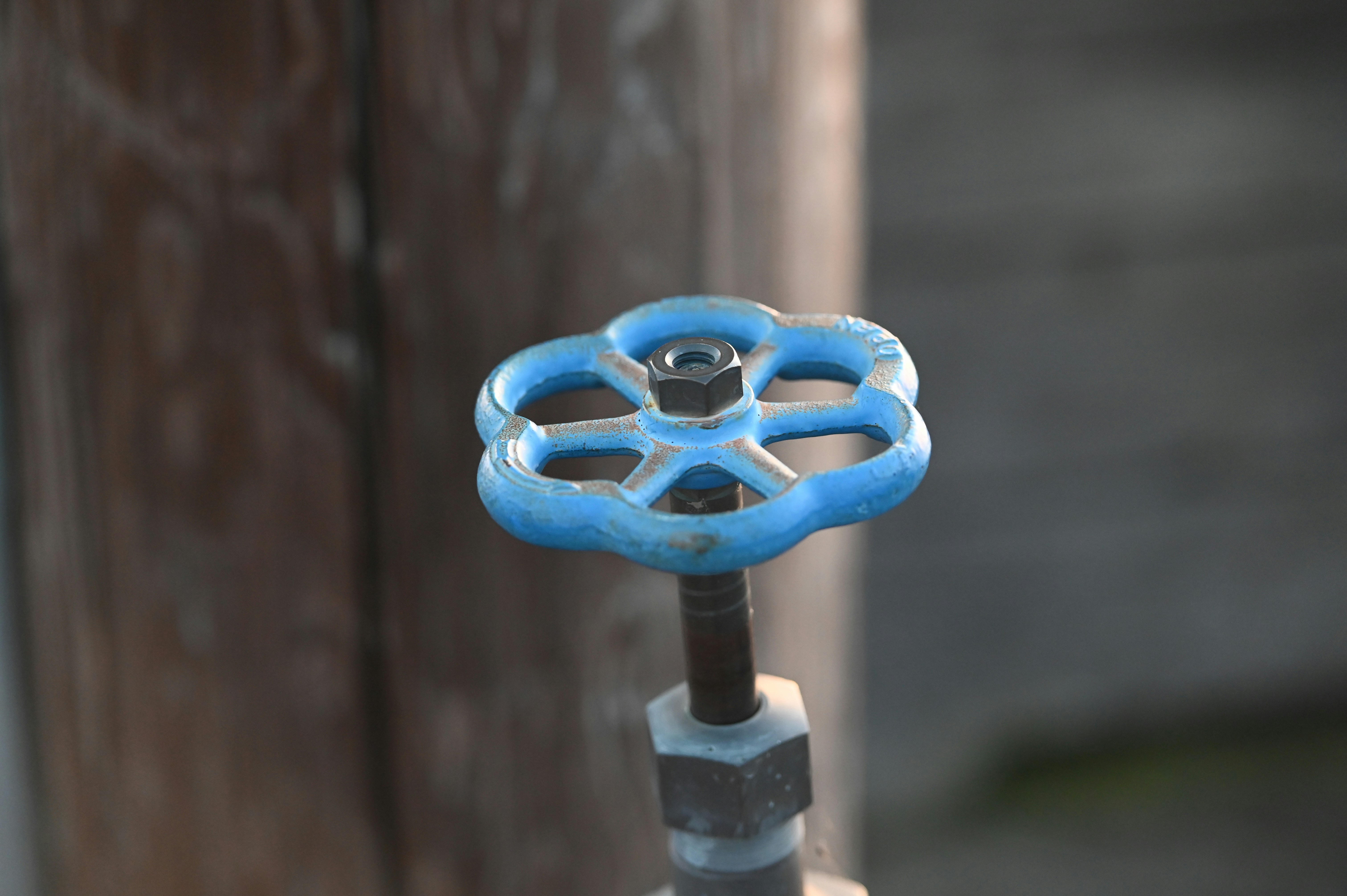 turning off main water shut-off valve