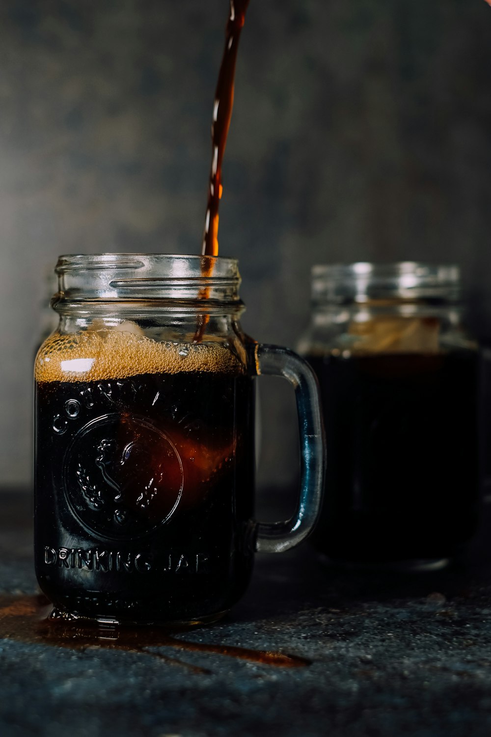 clear-glass mug of coffee
