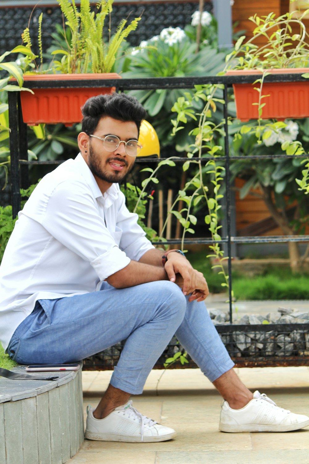 man sitting on a bench