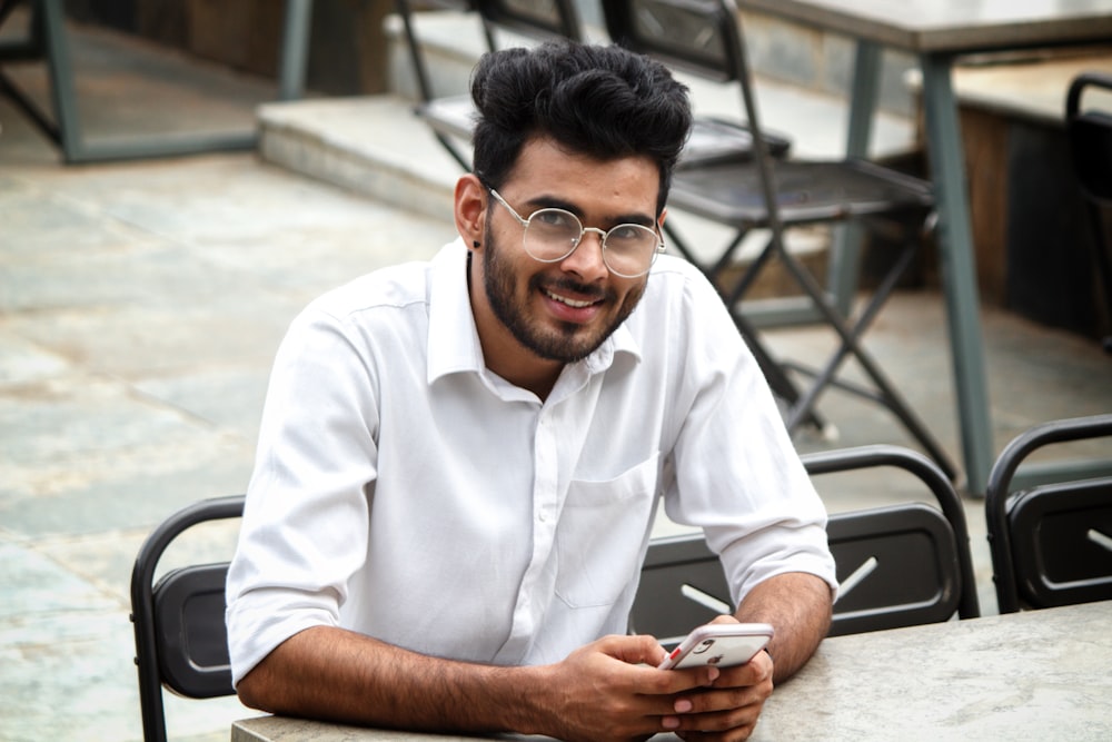 man wears white dress shirt