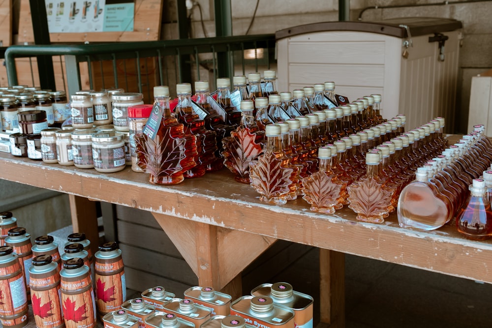 assorted glass bottles