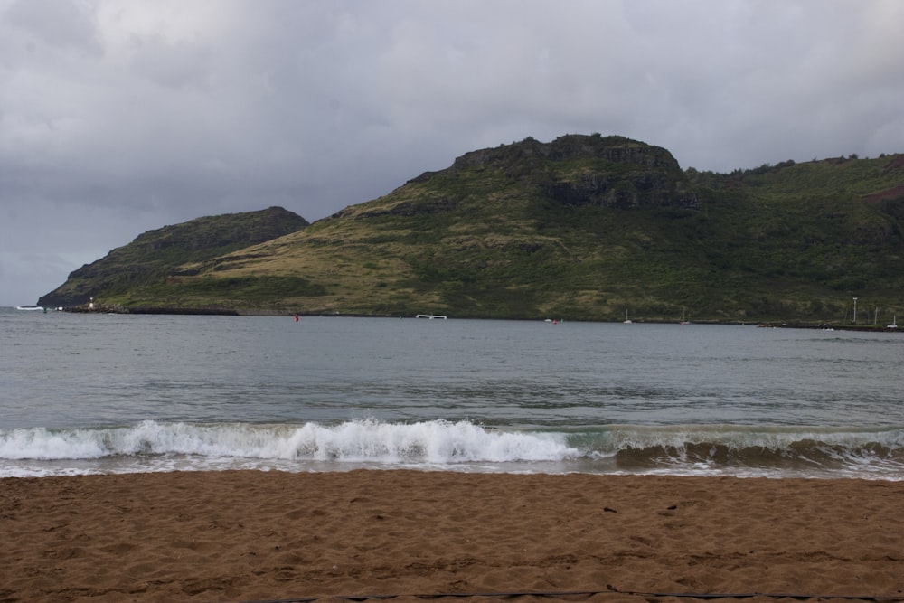 beach under grey sky