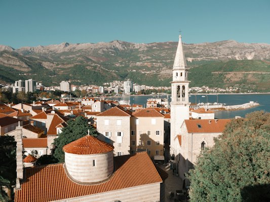 White and brown concrete building — Budva, Montenegro