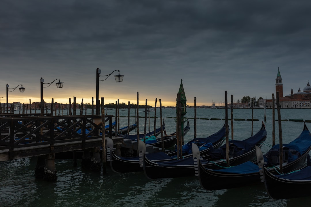 row of boats at Venice