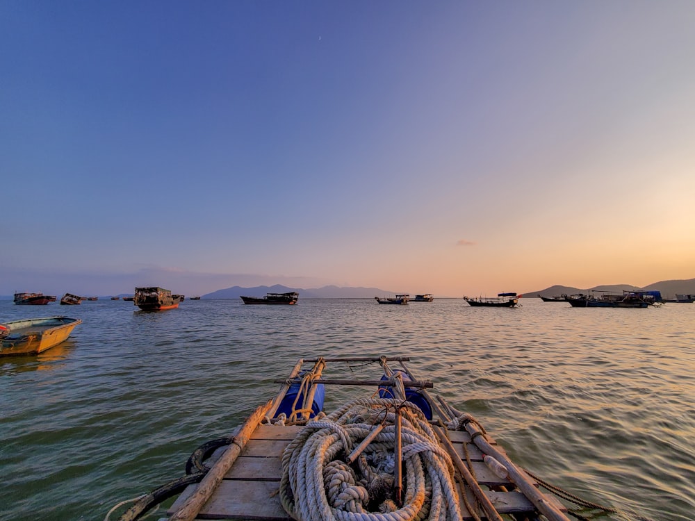 landscape photography of boats in the sea