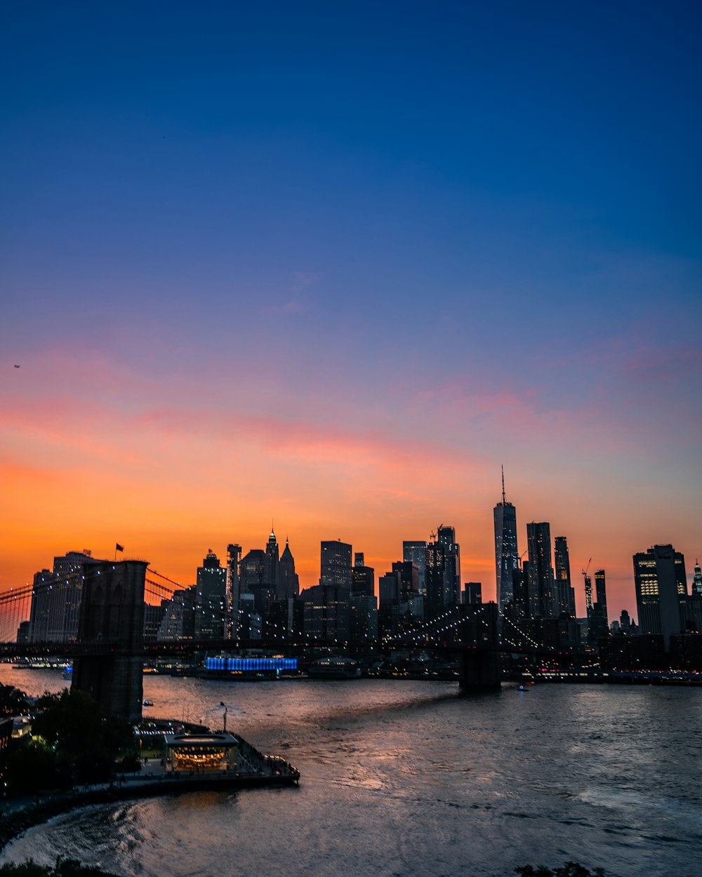 Brooklyn Bridge, New York during golden hour