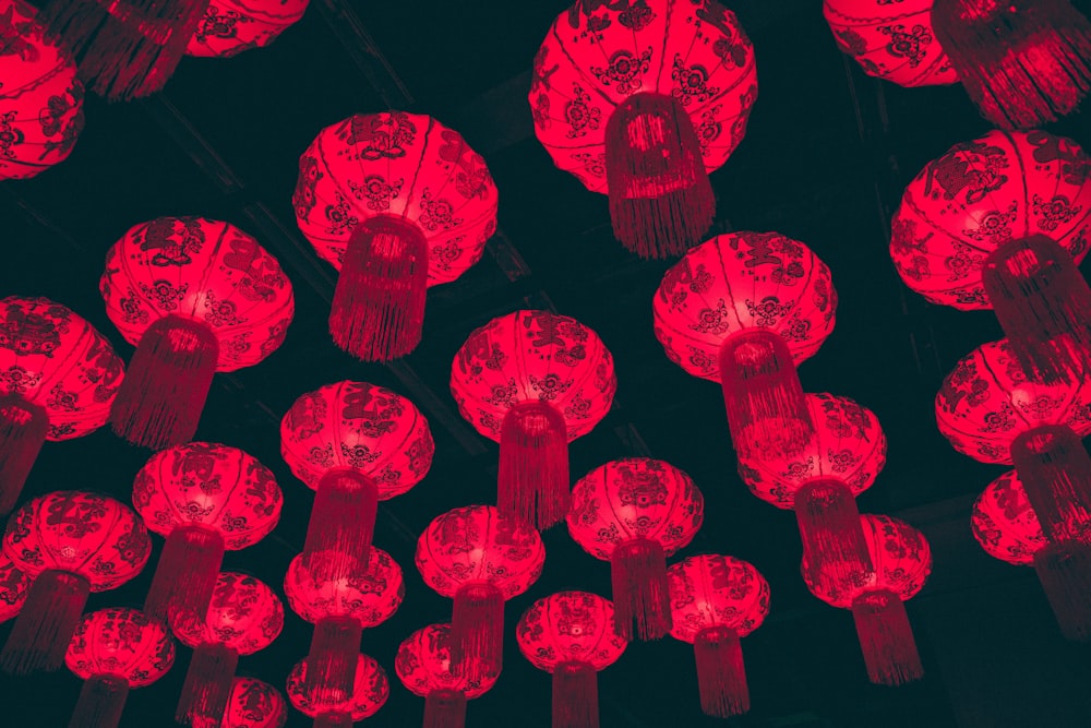 powered-on red paper lanterns